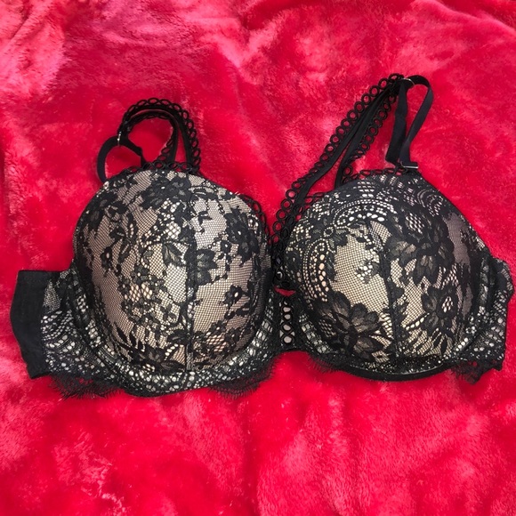💋VS💋 Dream Angels Black Lined Demi-lace Underwire Bra Sz38C Newish (washed once) - Picture 5 of 10